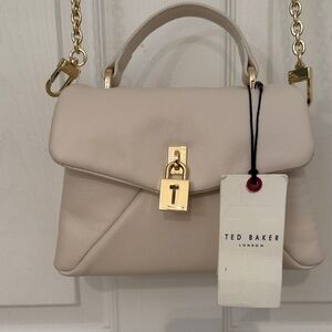 Ted Baker Mini Bag in Cream with Gold Accents